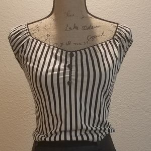 HOT TOPIC Disney Cinderalla Striped Crop Top